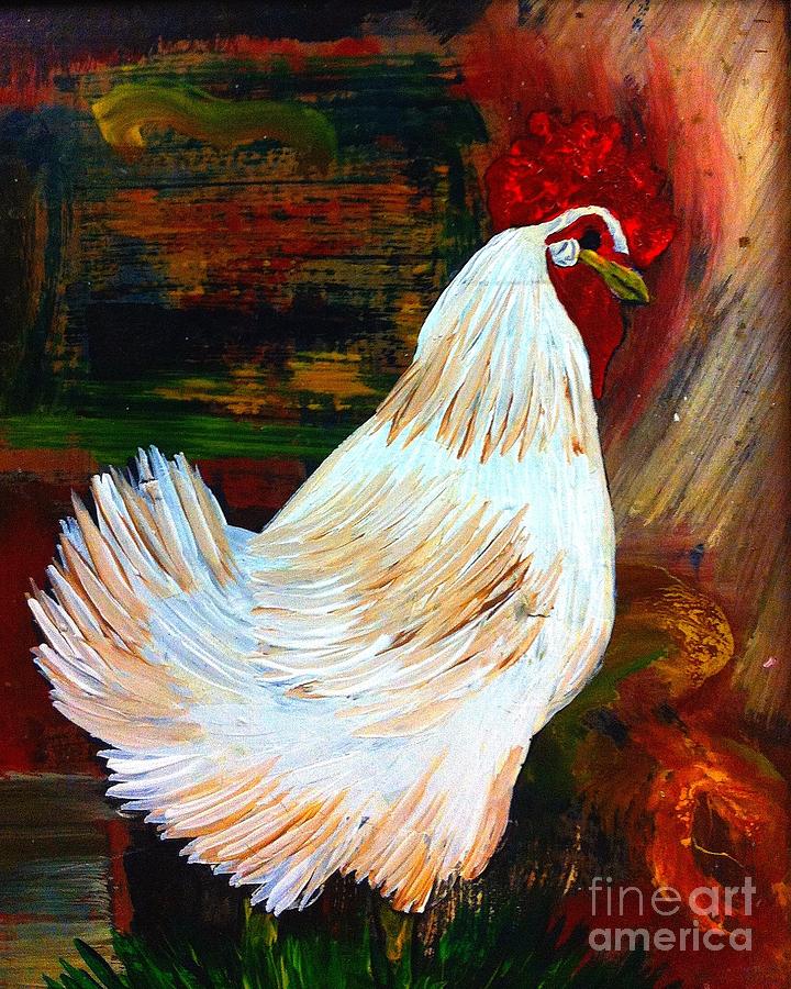 Chicken--Yard Bird Painting by Saundra Myles