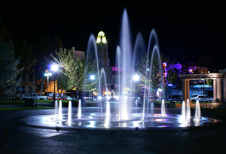 Chico City Plaza at Night Photograph by Abram House