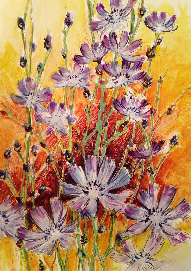 Flower Painting - Chicory by Lynne Looney