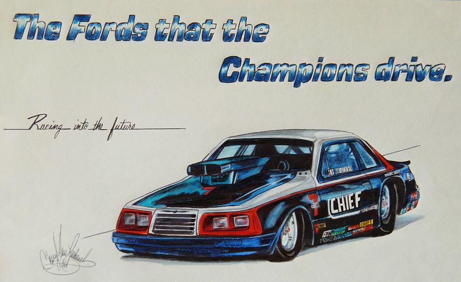 Chief Auto Racing Car Drawing by Cheryl Poland | Fine Art America