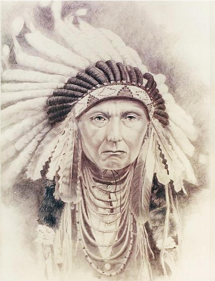 Chief Joseph Drawing by Barbara Keith