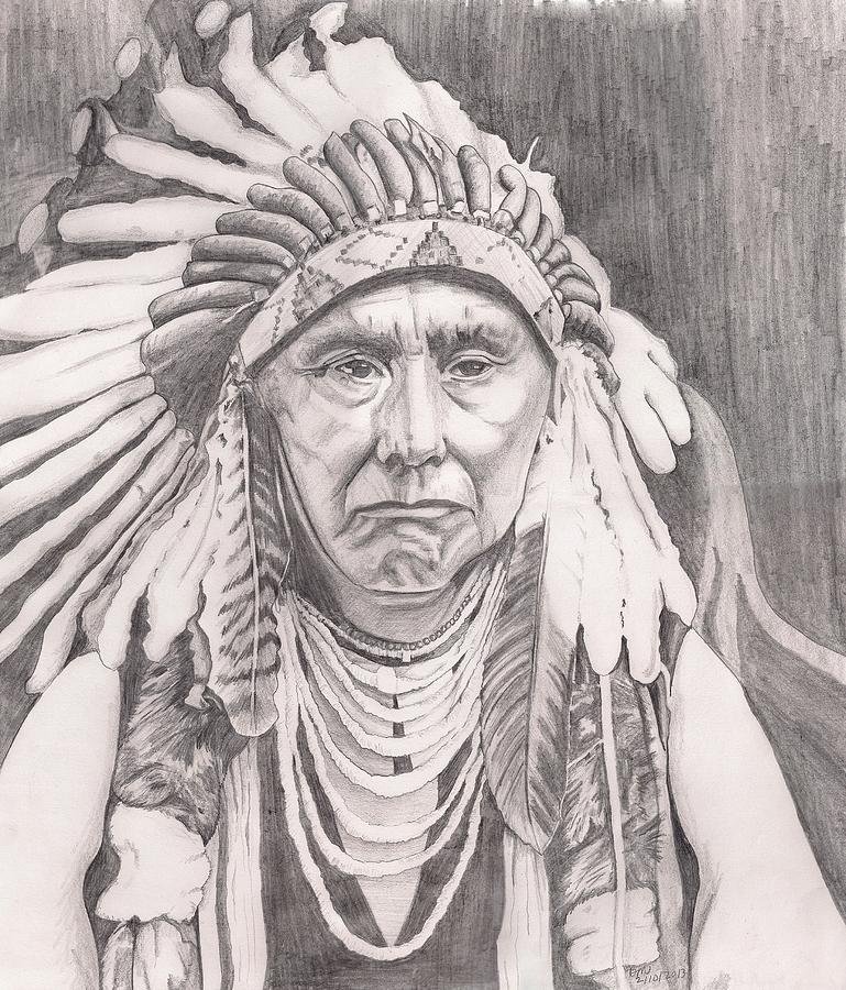 Chief Joseph Drawing by Beverly Marshall - Fine Art America