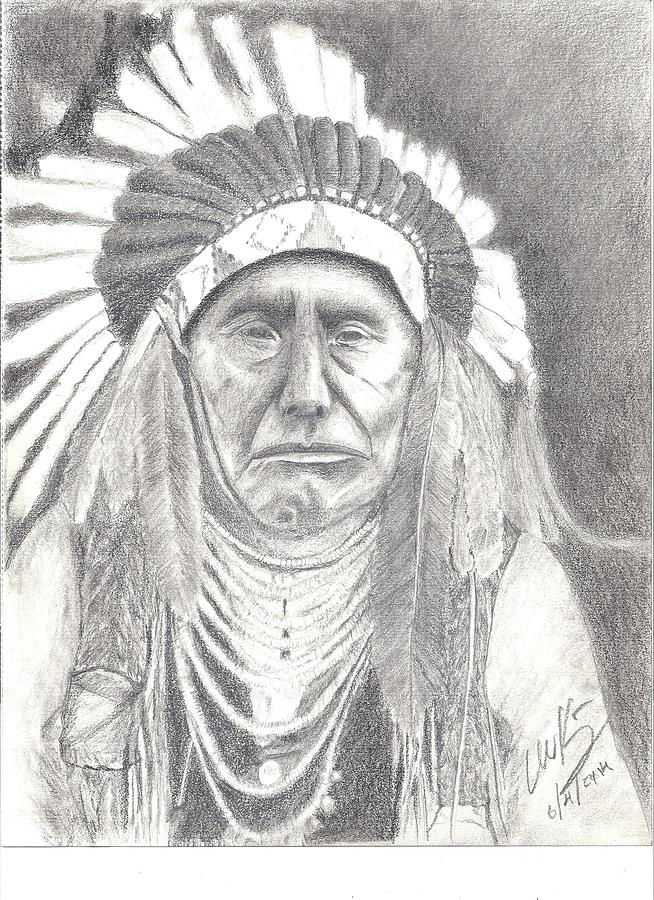 Chief Joseph Drawing by Christopher Kyriss | Fine Art America