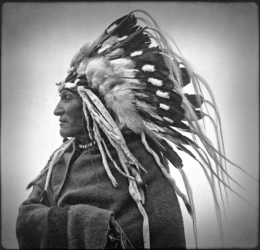 Indian Photograph - Chief Lazy Boy - 1918 by Daniel Hagerman Indian Photograph - Chief Lazy Boy - 1918 by Daniel Hagerman
