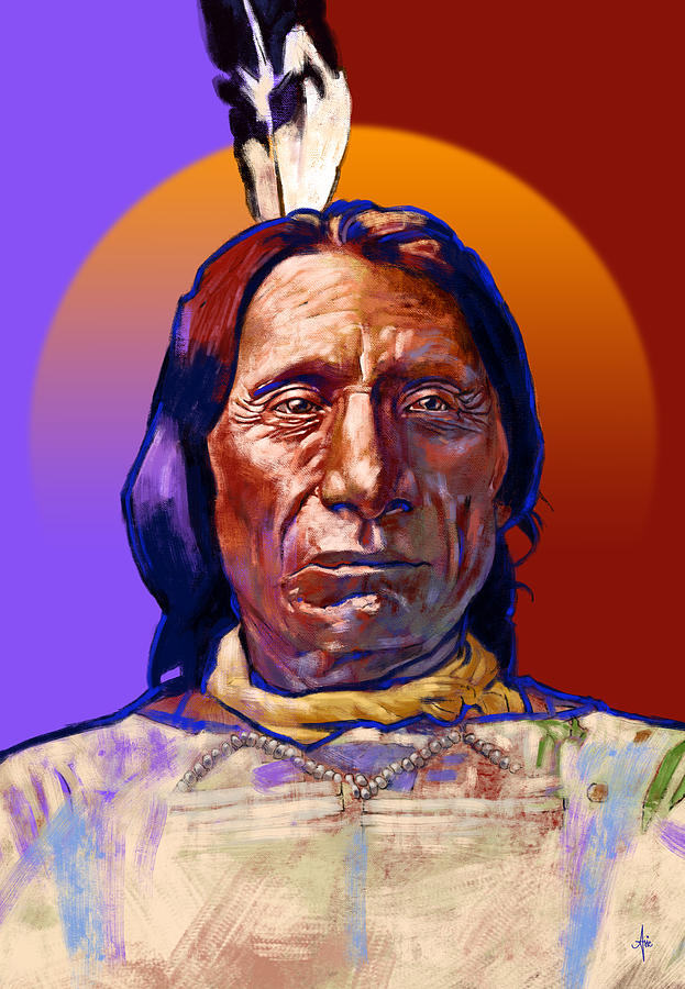 Chief Red Cloud Painting by Arie Van der Wijst