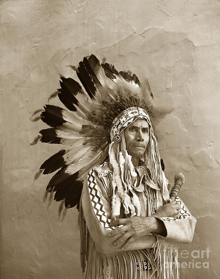 Eagle Photograph - Chief Red Eagle Carmel California circa 1940 by Monterey County Historical Society