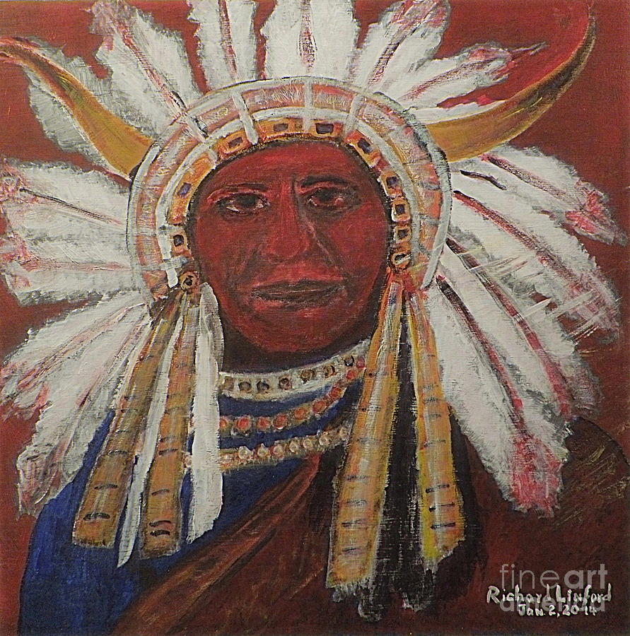 Chief Sitting Bull 1 Honoring the Chief Painting by Richard W Linford