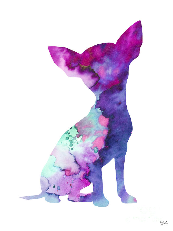 Illustration Painting - Chihuahua 7 by Watercolor Girl Illustration Painting - Chihuahua 7 by Watercolor Girl