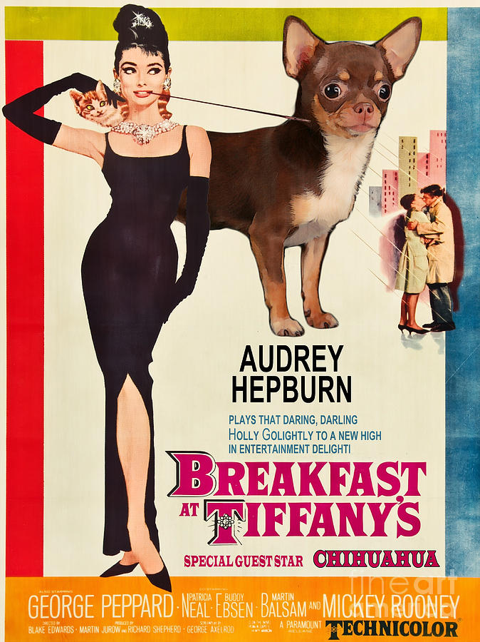 Chihuahua Art - Breakfast at Tiffany Movie Poster Painting by Sandra Sij