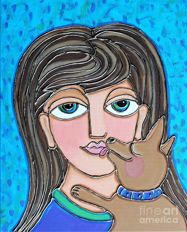 Chihuahua Kisses Painting by Cynthia Snyder
