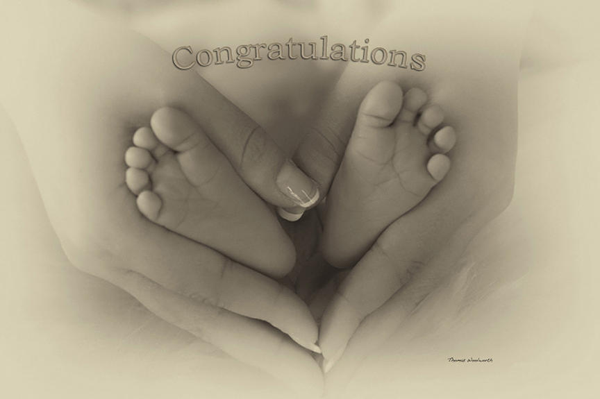 Black And White Photograph - Child Birth Congratulations by Thomas Woolworth