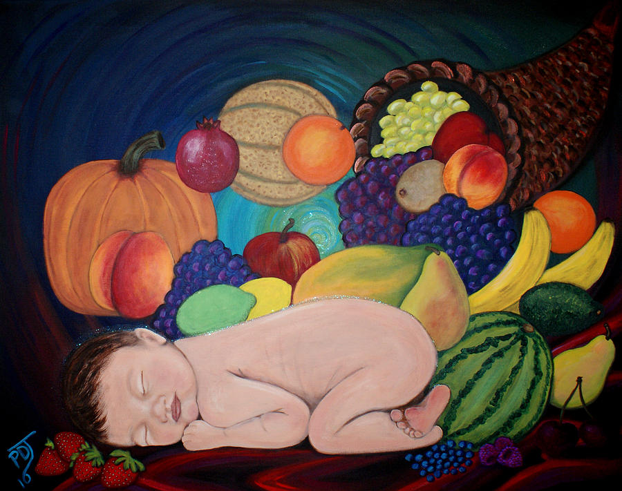 Grape Painting - Child Of Plenty by Pamorama Jones 