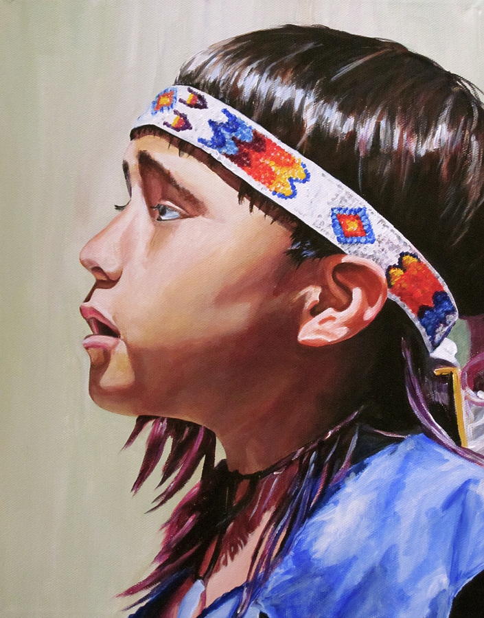 Portrait Painting - Child of the plains by Lillian  Bell