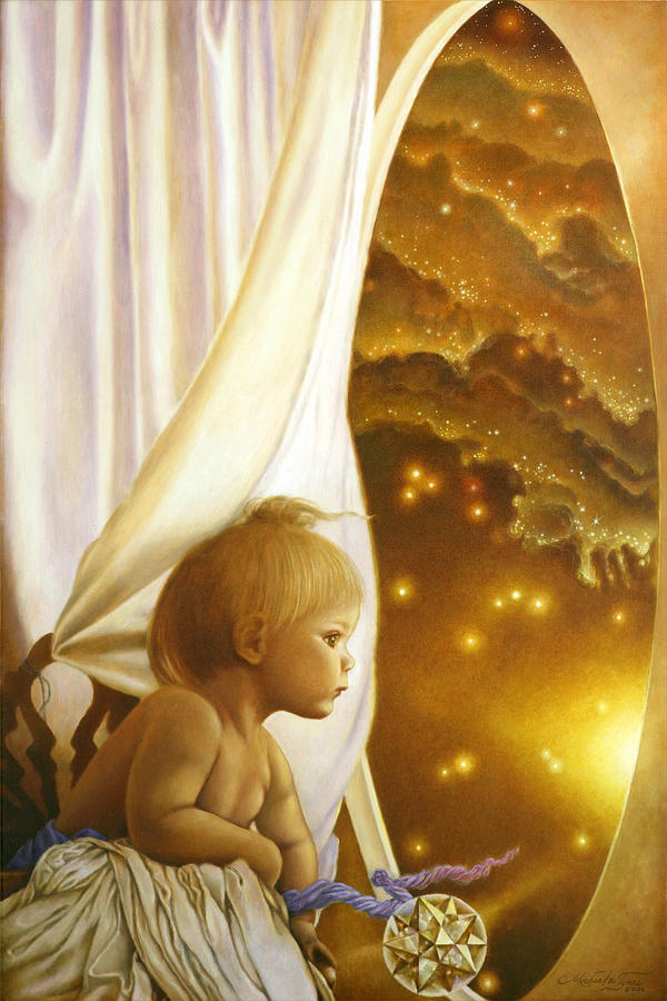 Child Painting - Child of Wonder by Michael Z Tyree