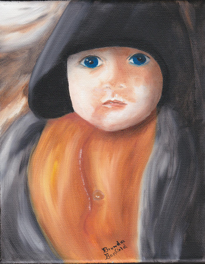 Child With Hood Painting by Brenda Bonfield