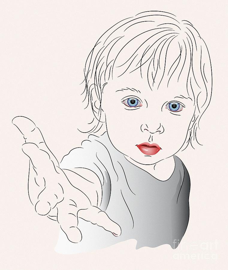 Child With Outstretched Hand Digital Art By Mm Anderson