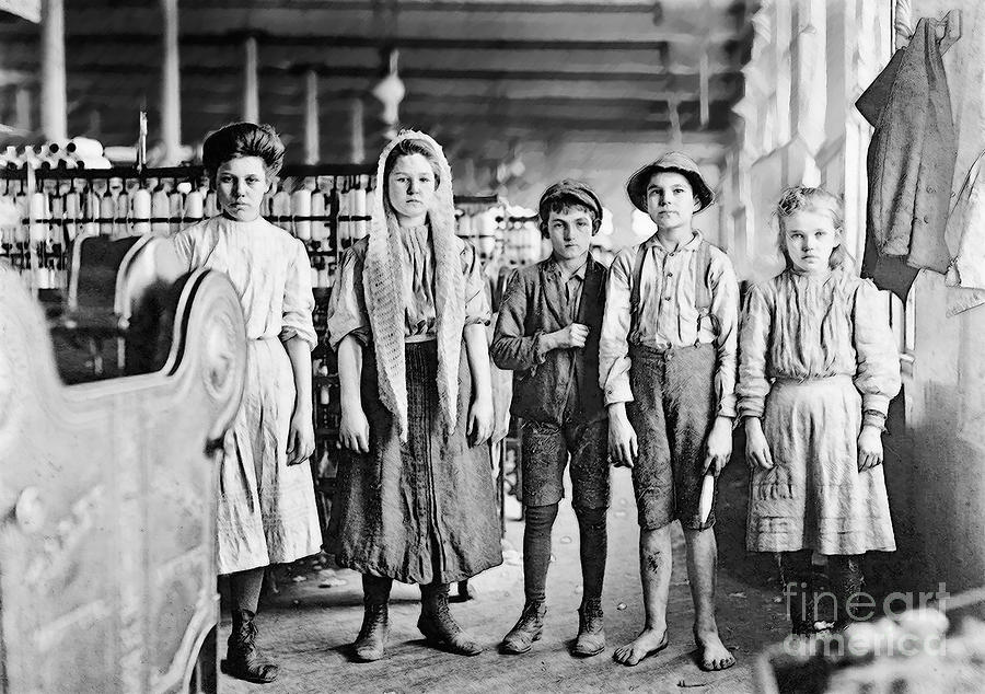 Child Workers at the Lancaster Cotton Mills Digital Art by David Blank