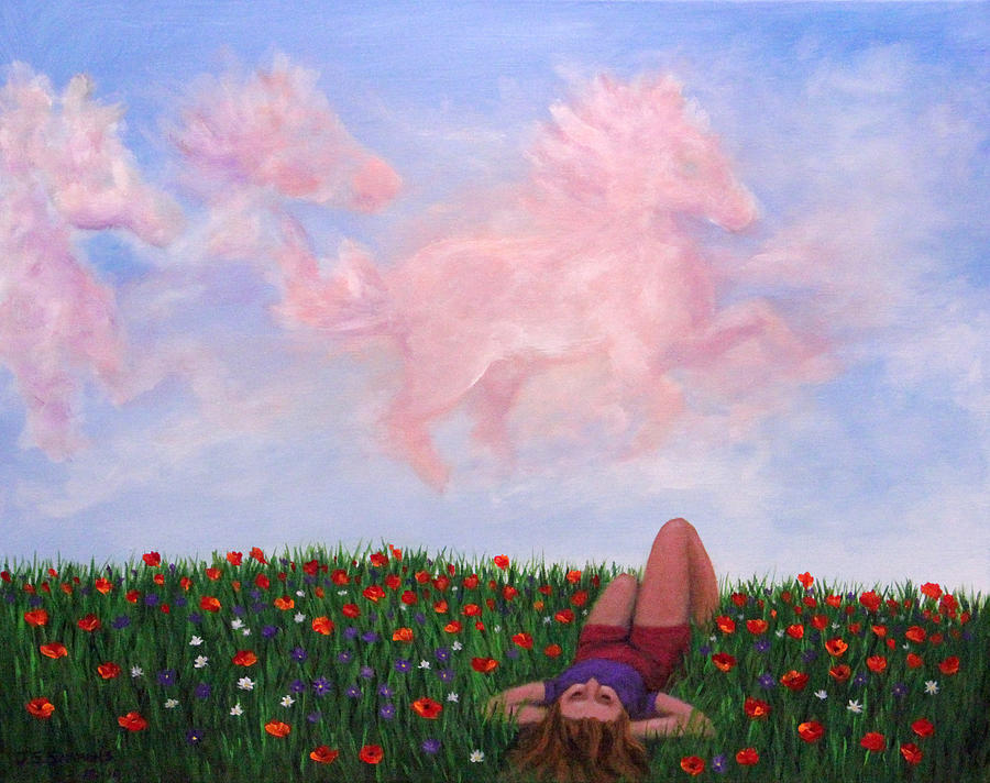 Childhood Day Dreams Painting by Janet Greer Sammons