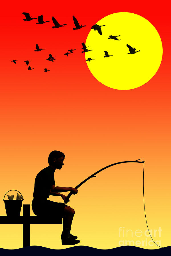 Fishing Digital Art by John Edwards