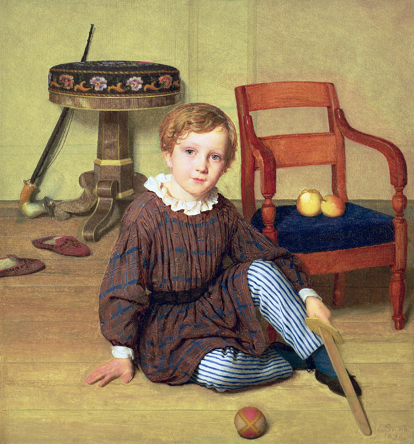 Toy Painting - Childhood by Ludvig August Smith