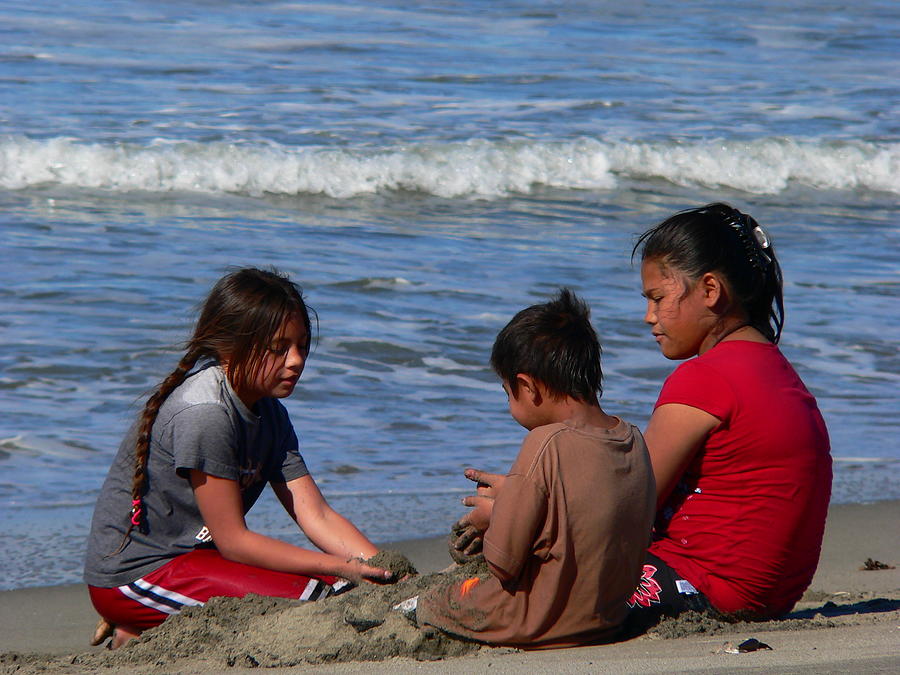 Children Beach Sand Play Photograph by Jeff Lowe