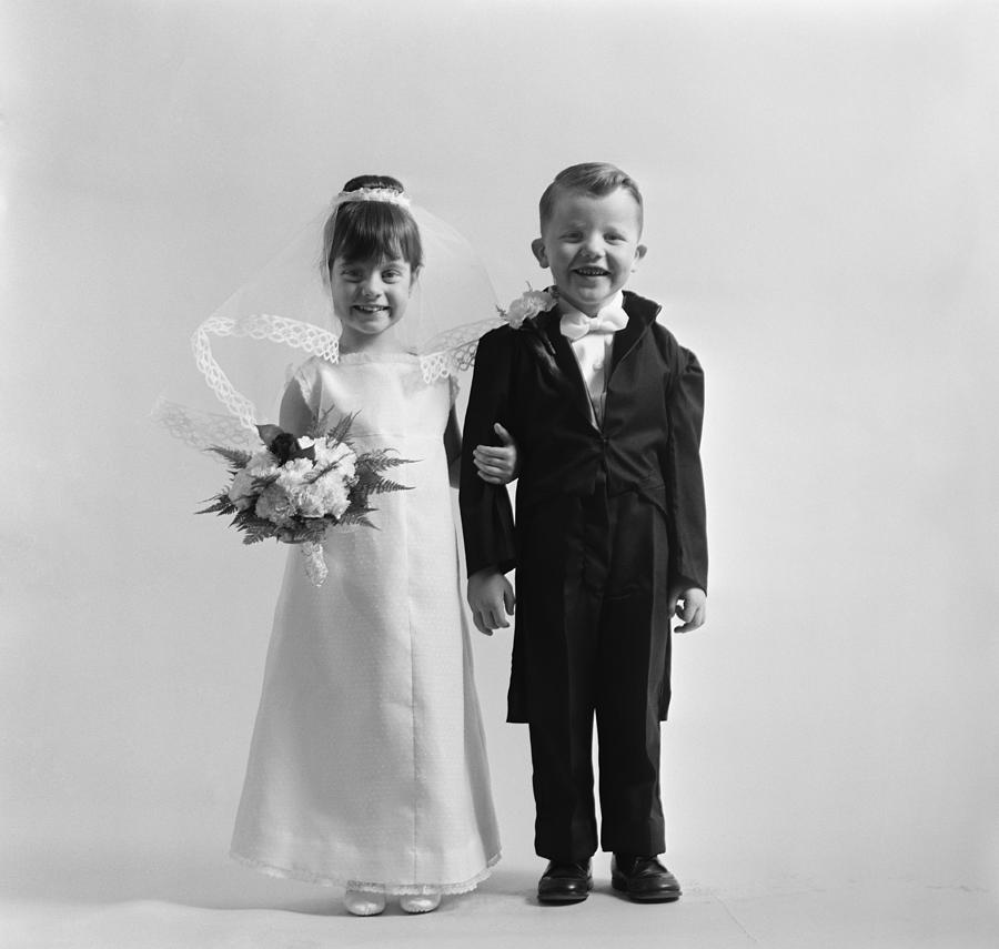 Children Dressed As Bride And Groom Photograph by H. Armstrong Roberts/ClassicStock