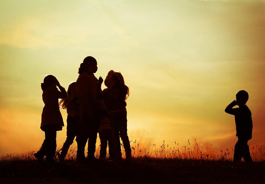 Children in sunset Photograph by Muhamed Smailhodzic - Fine Art America