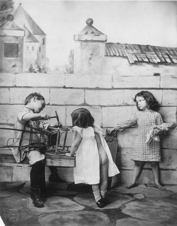 Children Playing, C1900 Photograph by Granger