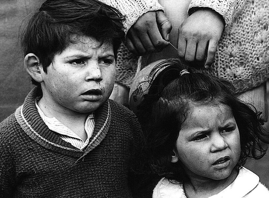 Children watching Cinco de Mayo parade Nogales Sonora Mexico 1969 Photograph by David Lee Guss