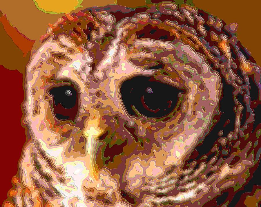 Animal Art Digital Art - Childrens Art Animal Portrait Owl by Mary Clanahan