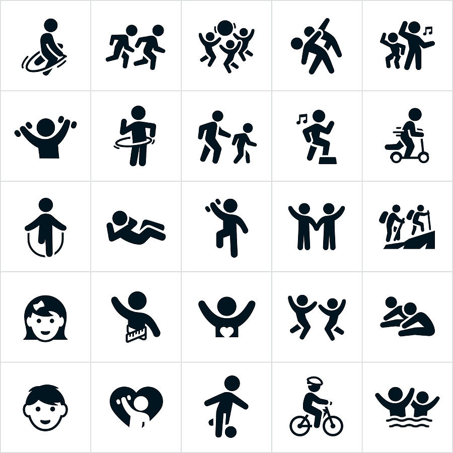 Childrens Fitness Icons Drawing by Appleuzr