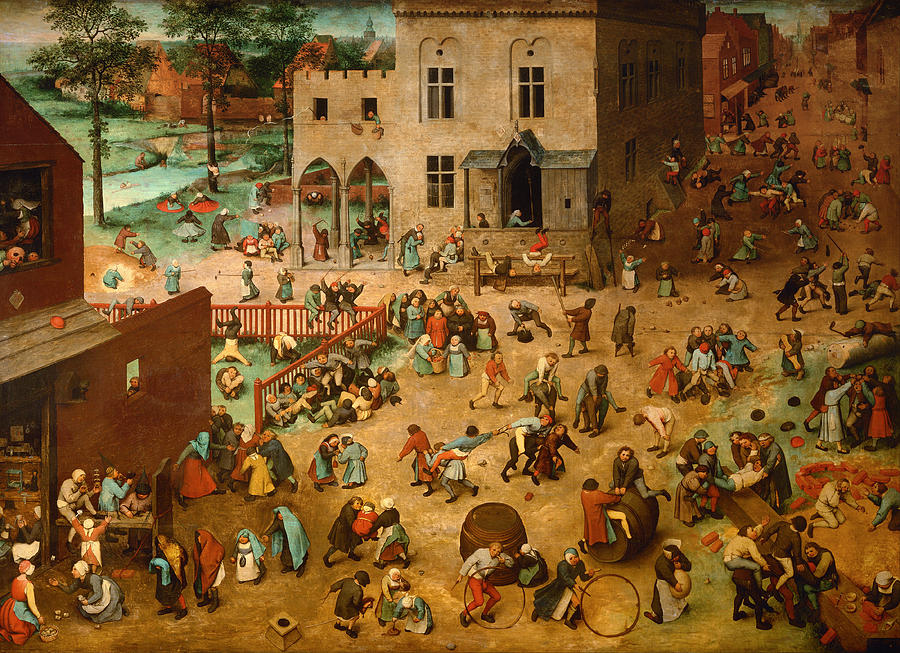 Childrens Games #5 Painting by Pieter Bruegel the Elder