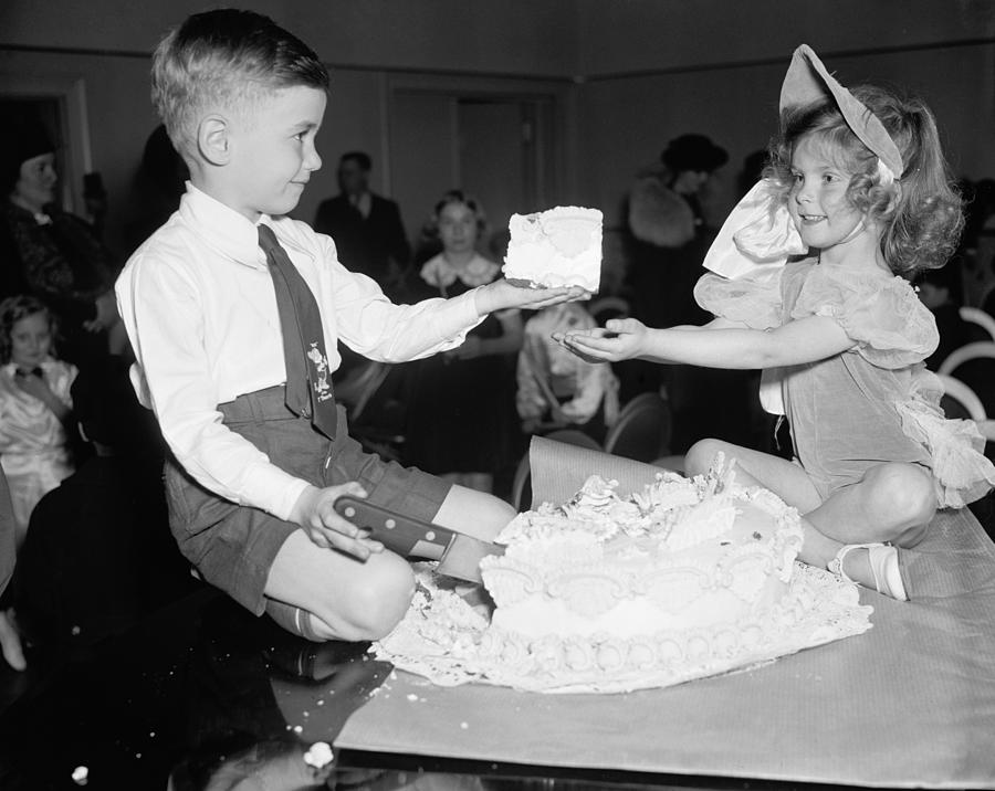 Cake Photograph - Childrens Party, 1938 by Granger