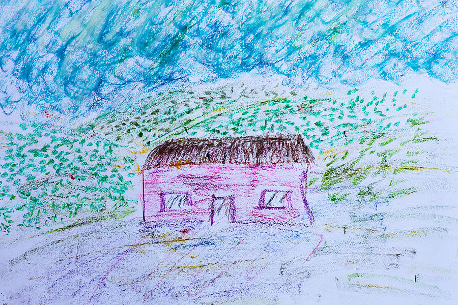 Crayon Photograph - Childs drawing by Tom Gowanlock