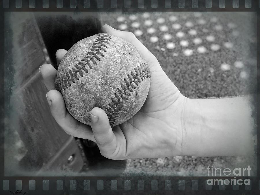 Childs Play - Baseball Black and White Photograph by Ella Kaye Dickey