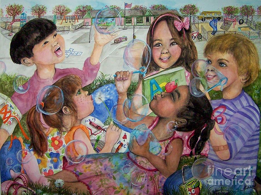 Children Painting - Childs Play by Laneea Tolley