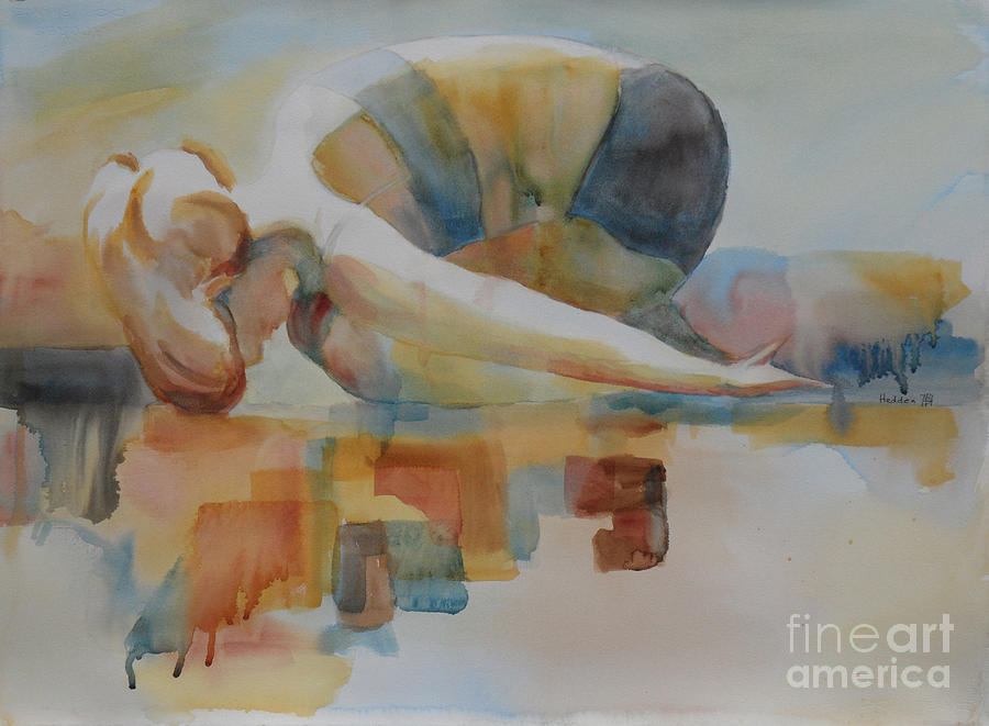 Childs Pose Yoga Painting by Robert P Hedden