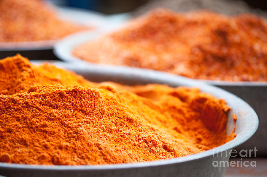 Chili powder at local street market in Dunhuang China Photograph by Matteo Colombo