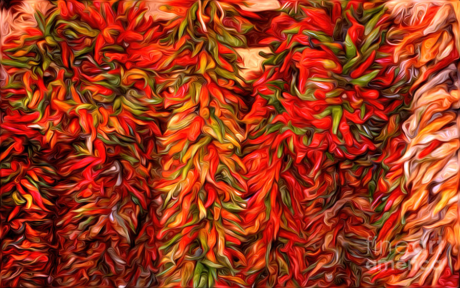 Chili Ristras Abstract Photograph by Clare VanderVeen