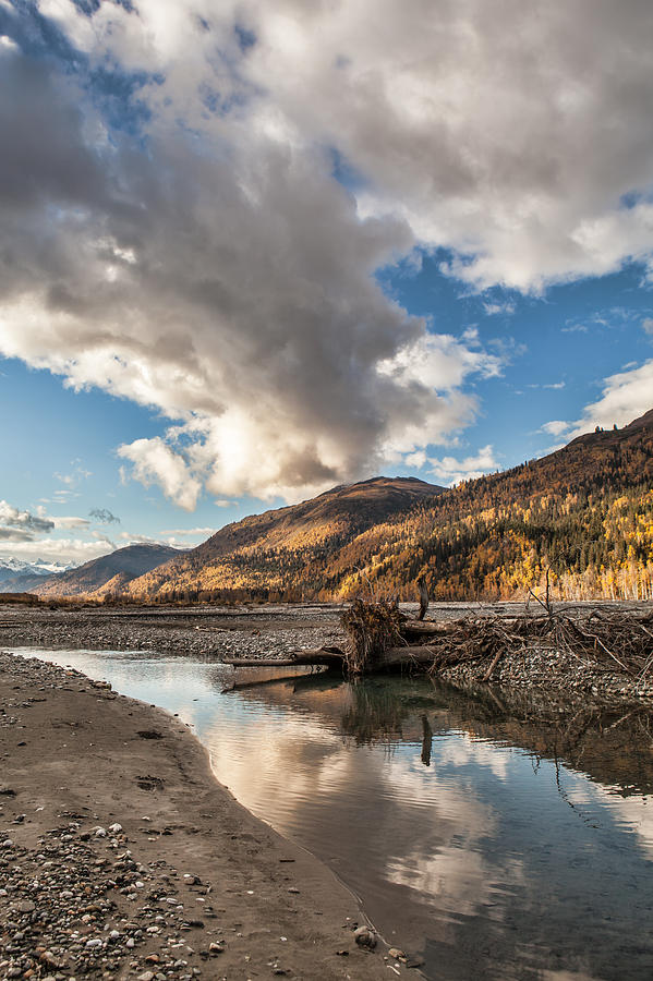 Chilkat River Cloud Reflections Photograph by Michele Cornelius