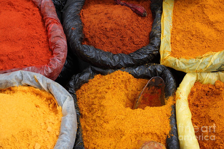 Food And Beverage Photograph - Chilli powders 2 by James Brunker