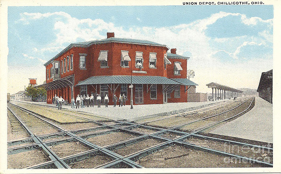 Chillicothe Ohio Railroad Depot Postcard Photograph by Charles Robinson