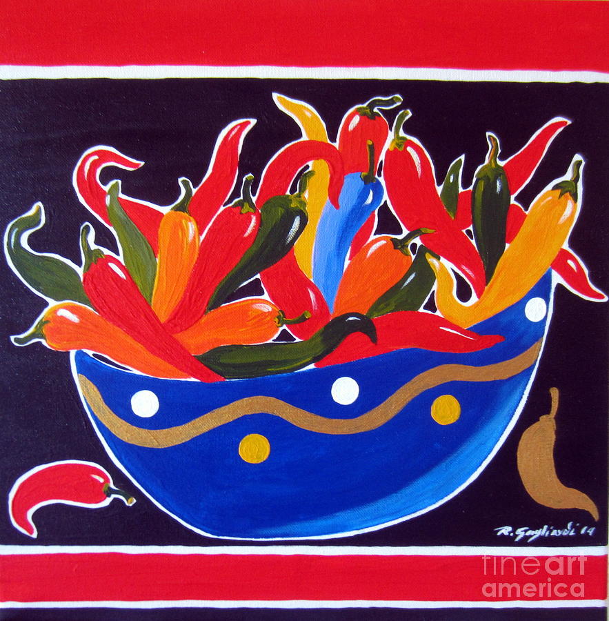 Chillies Chillies Painting by Roberto Gagliardi