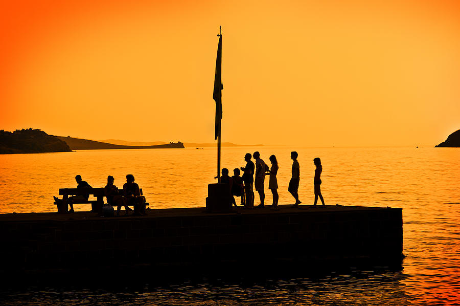 Sunset Photograph - Chilling At The Pier by Meirion Matthias