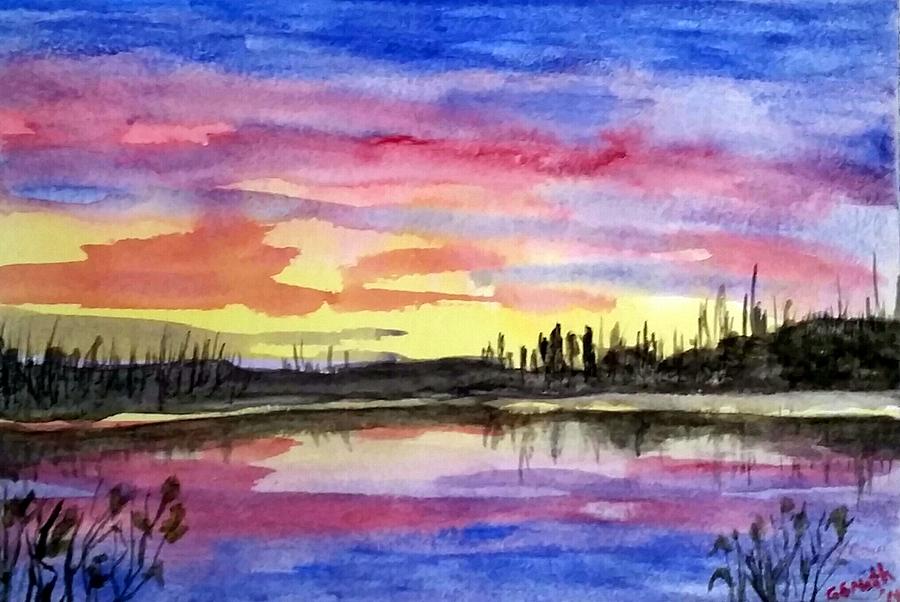 Chilly Morning Sunrise Painting by Gerry Smith