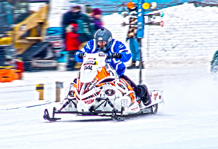 Snowmobile Photograph - Chilly Rider by Michael Petrick