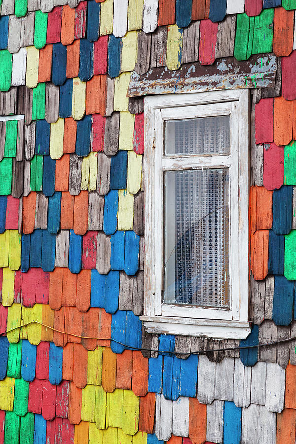 Chiloe Island House Detail Photograph by Walter Bibikow