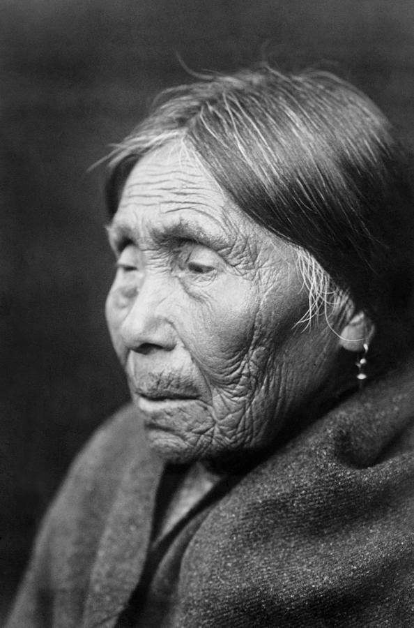 Edward Sheriff Curtis Photograph - Chimakum Indian woman circa 1913 by Aged Pixel