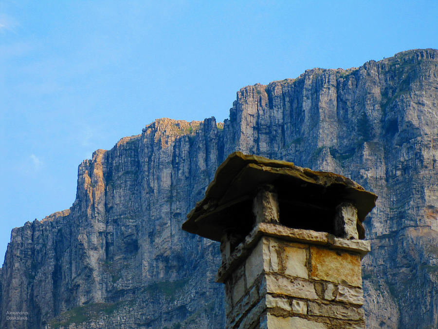 Chimney and Mountain Photograph by Alexandros Daskalakis