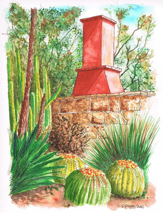 Chimney at The Arboretum - Arcadia - California Painting by Carlos G Groppa